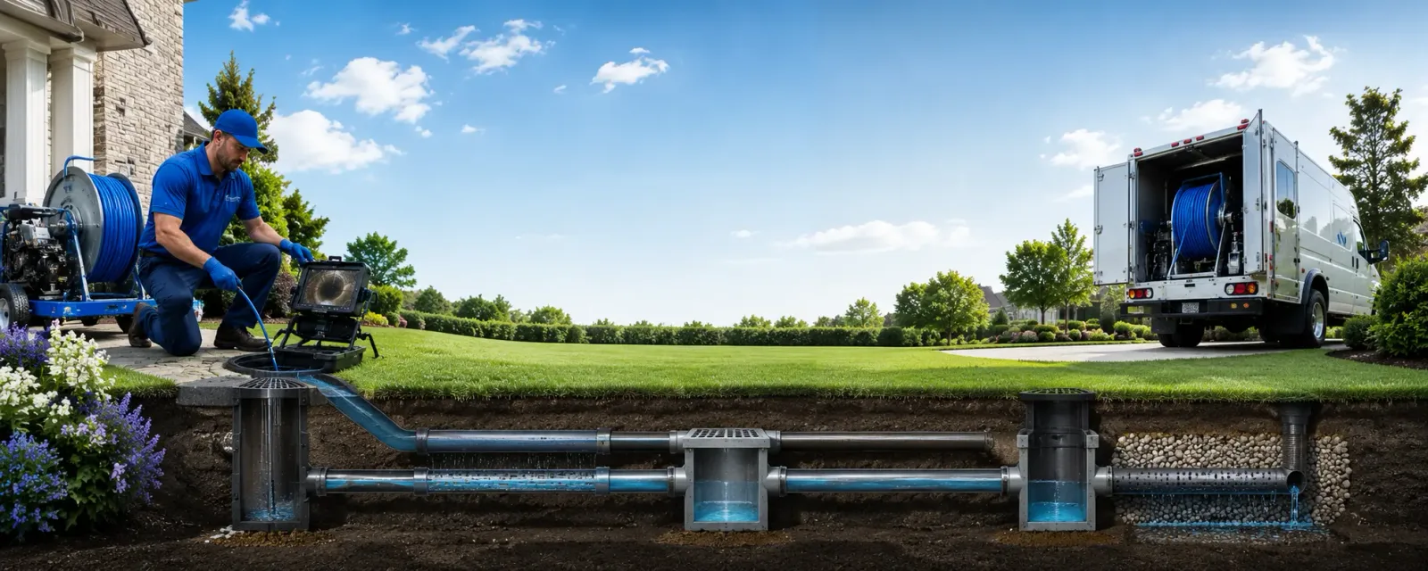 Outdoor drain cleaning information for Blaine, ME